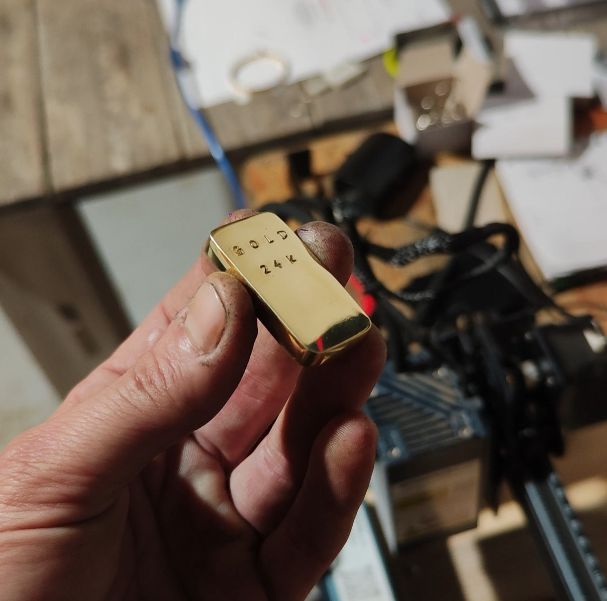 Lingot gold avec initiales en or nordique 48h La boutique du trouveur