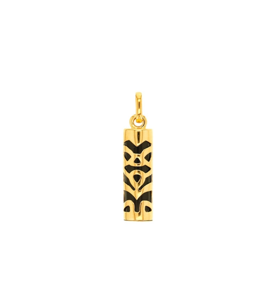 Pendentif Tiki Sagesse en Or 375/1000 et Onyx