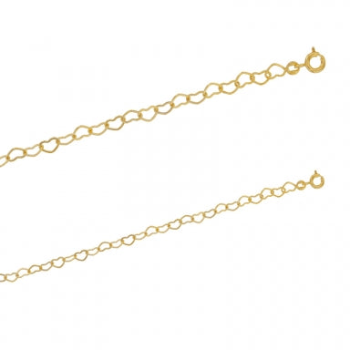 Chaîne de cou en plaqué or, maille coeur