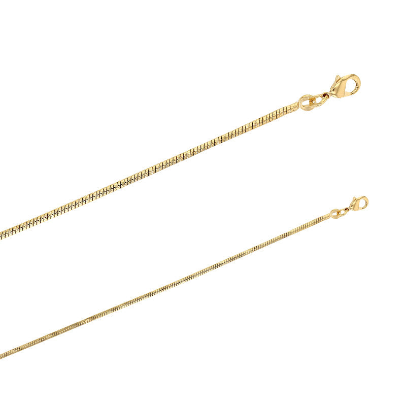 Chaîne de cou plaqué or en maille serpent