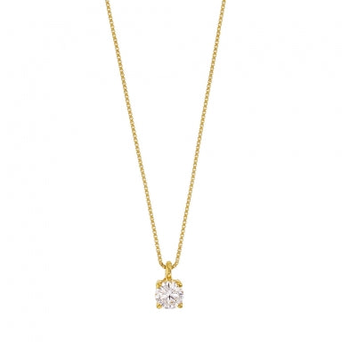 Collier en Or 750/1000 maille vénitienne avec oxyde 3,75mm-5,75mm en serti 4 griffes