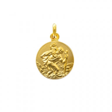 Médaille ronde Saint-Christophe en Plaqué or