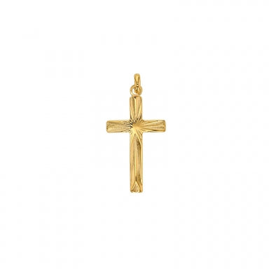 Pendentif croix ciselée en Plaqué or 15 x 28mm