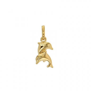 Pendentif 2 dauphins, Plaqué or