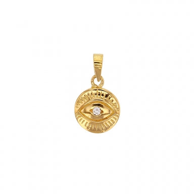 Pendentif oeil orné d'un oxyde Or 750/1000