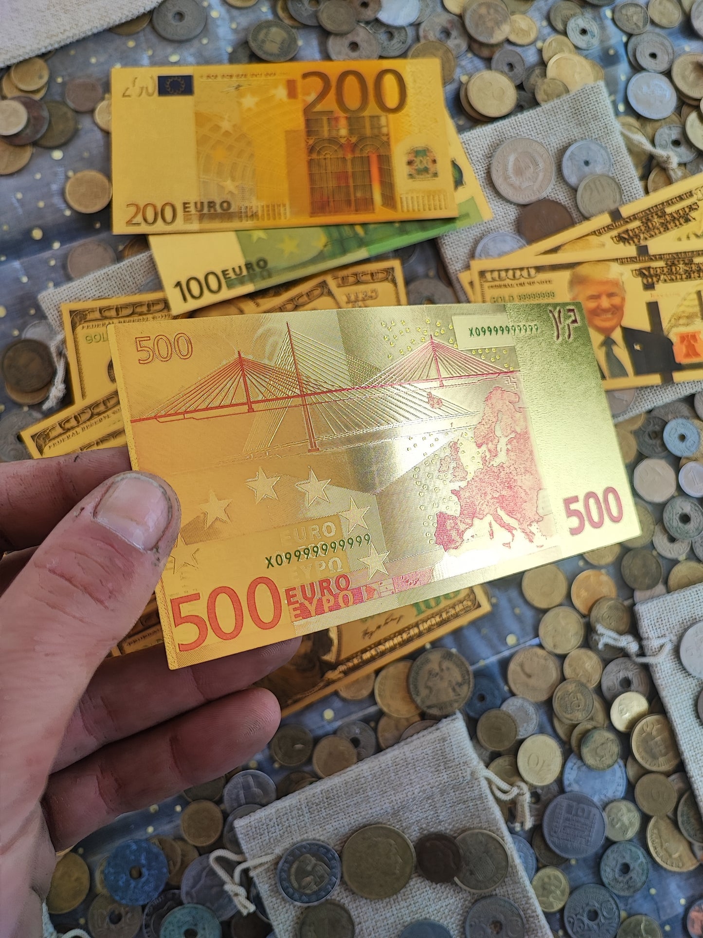 Billet 500 euros gold à personnaliser