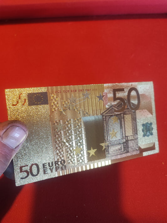 Billet 50 euros gold à personnaliser