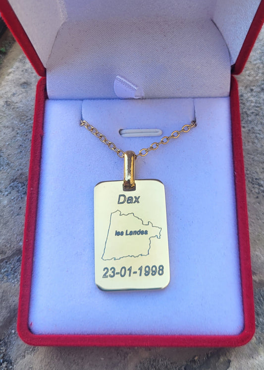 Pendentif lingot les Landes à personnaliser