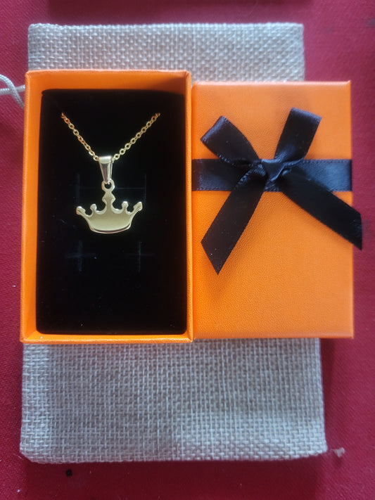 Pendentif couronne avec écrin à personnaliser