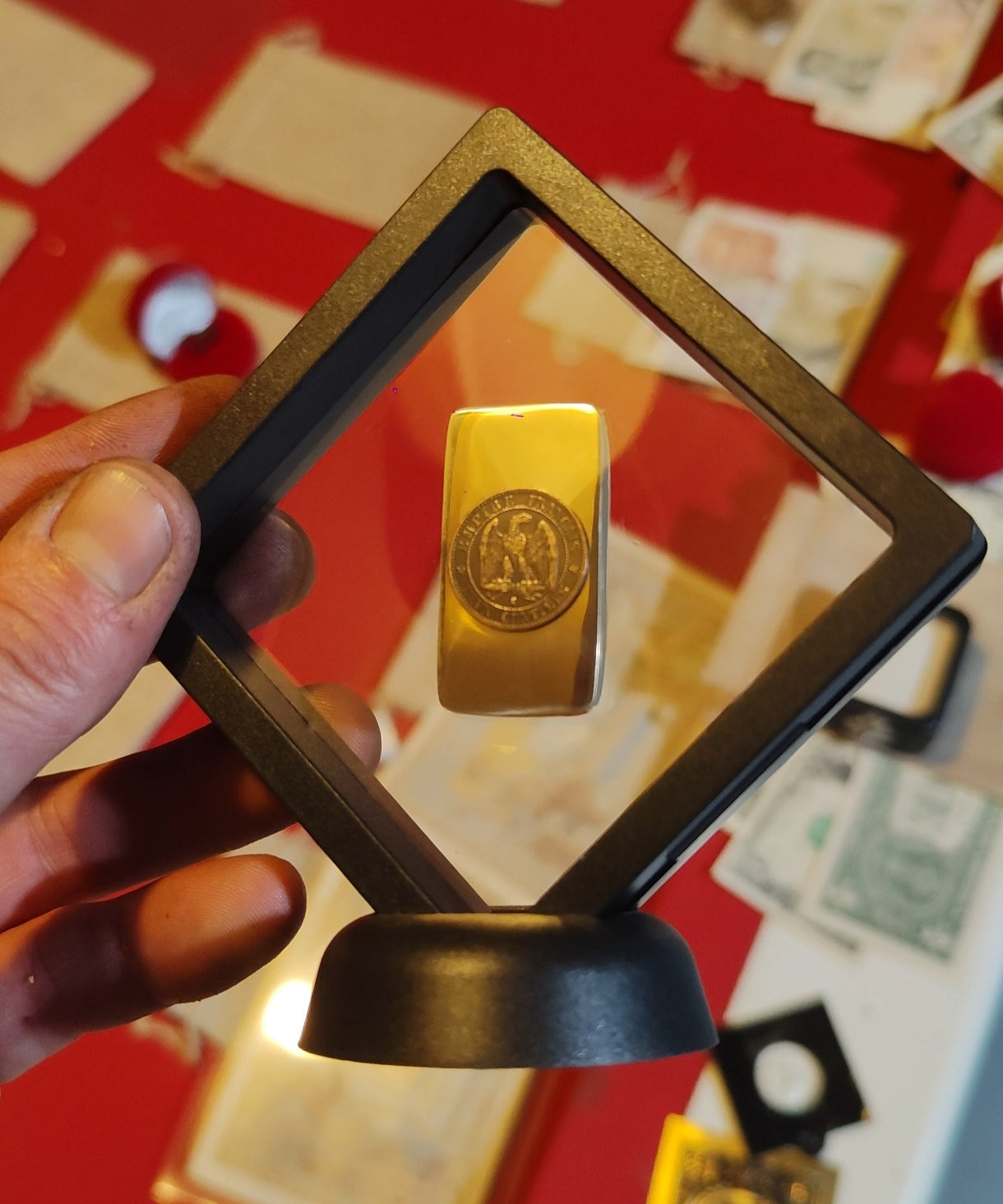 Le Lingot Napoléon en or nordique avec écrin cadre 3D