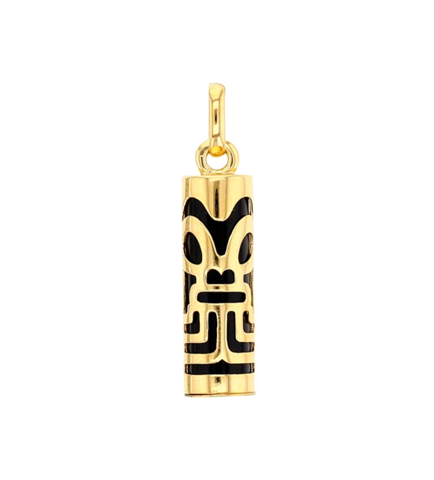 Pendentif Tiki force en Or 375/1000 et Onyx