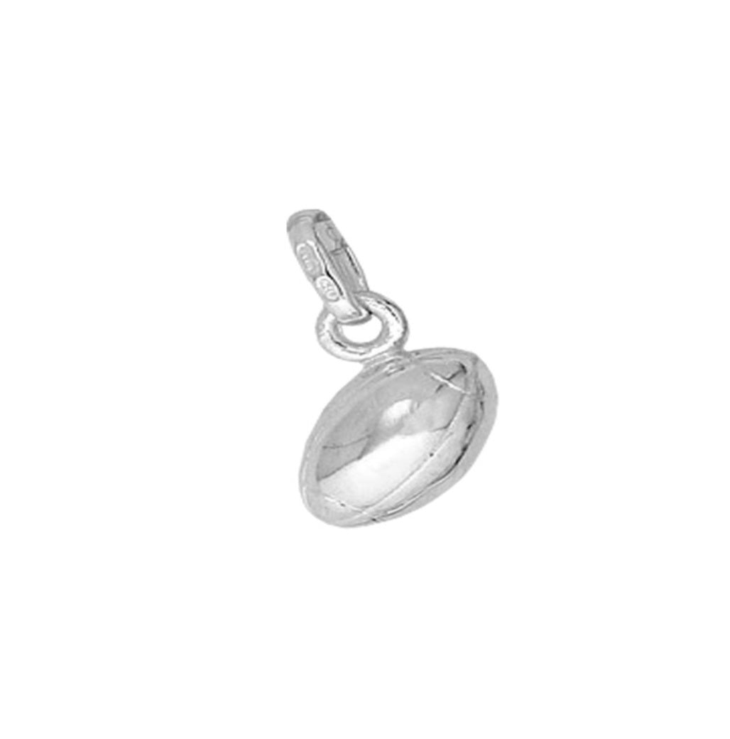 Pendentif ballon de rugby en argent 925/1000 platiné