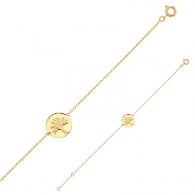 Bracelet arbre de vie gravé, Plaqué or