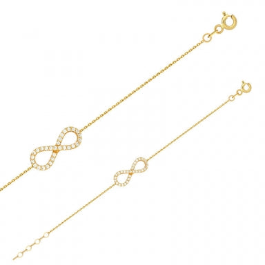Bracelet Or 750/1000 Infini pavé d'oxydes de zirconium