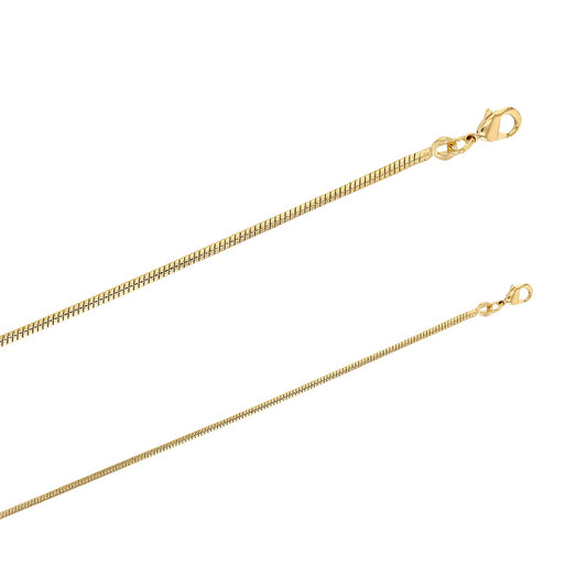 Chaîne de cou plaqué or en maille serpent