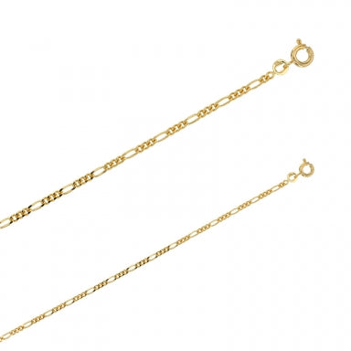 Chaînes de cou maille figaro triple en Plaqué Or
