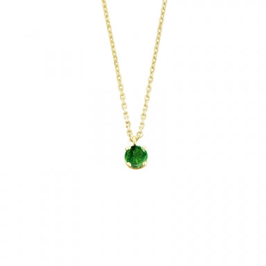 Collier Or 750/1000 Diopside serti griffes 4mm