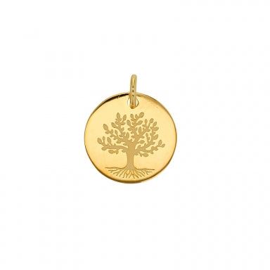 Médaille arbre de vie Plaqué or diam. 17mm