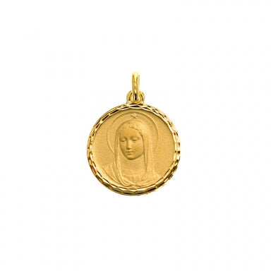 Médaille Vierge Marie au contour ciselé Plaqué or