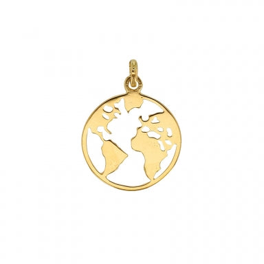 Pendentif carte du monde Or 750/1000