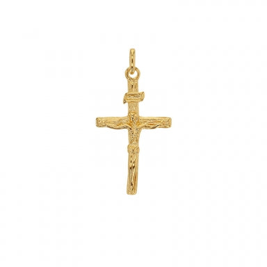 Pendentif Christ sur croix en Plaqué or 18 x 32mm