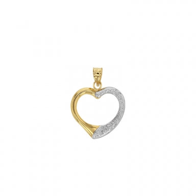 Pendentif coeur en Or 375/1000 bicolore