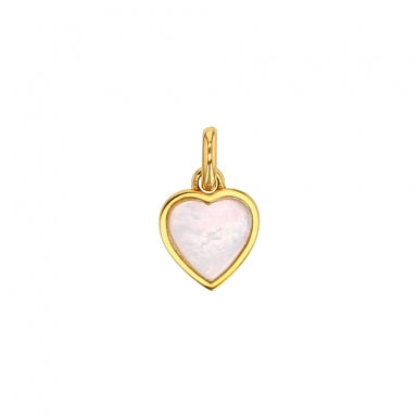 Pendentif coeur en Or 375/1000 et nacre blanche