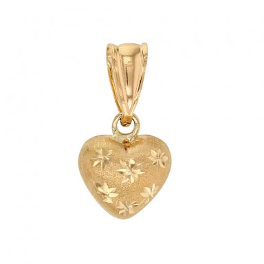 Pendentif coeur "fleuri" en Or 375/1000