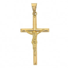 Pendentif croix avec le Christ en Or 750/1000