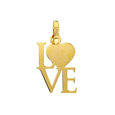 Pendentif Love avec coeur Or 375/1000