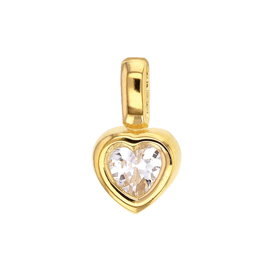 Pendentif petit coeur Plaqué or orné d'un oxyde de zirconium