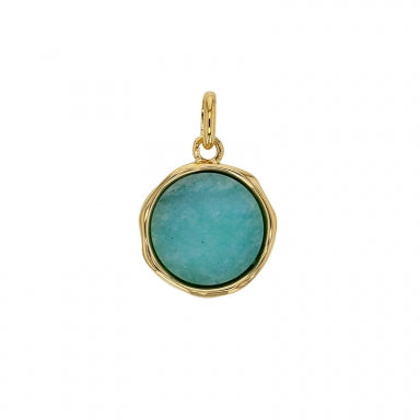 Pendentif Plaqué or forme irrégulière Amazonite véritable 12mm