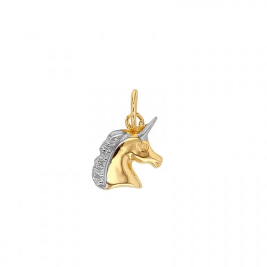 Pendentif tête de licorne Or bicolore 750/1000