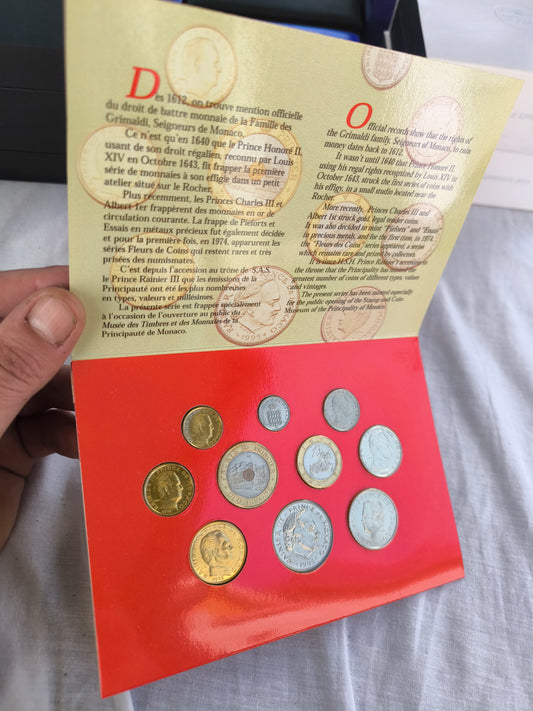 Coffret Officiel Monaco 1995 – Série Complète "Francs"
