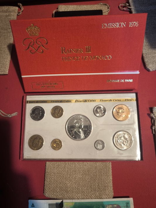 Coffret fleurs de coins Monaco avec Monaie en argent