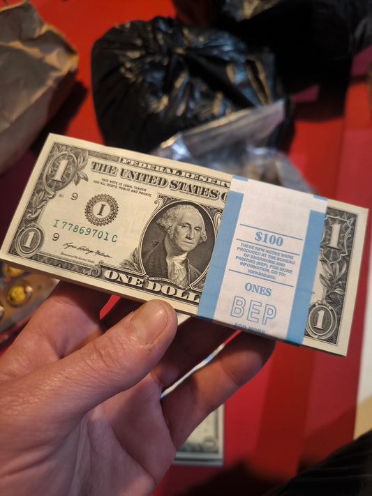 Liasse billet de 1 dollar neuf et scellé
