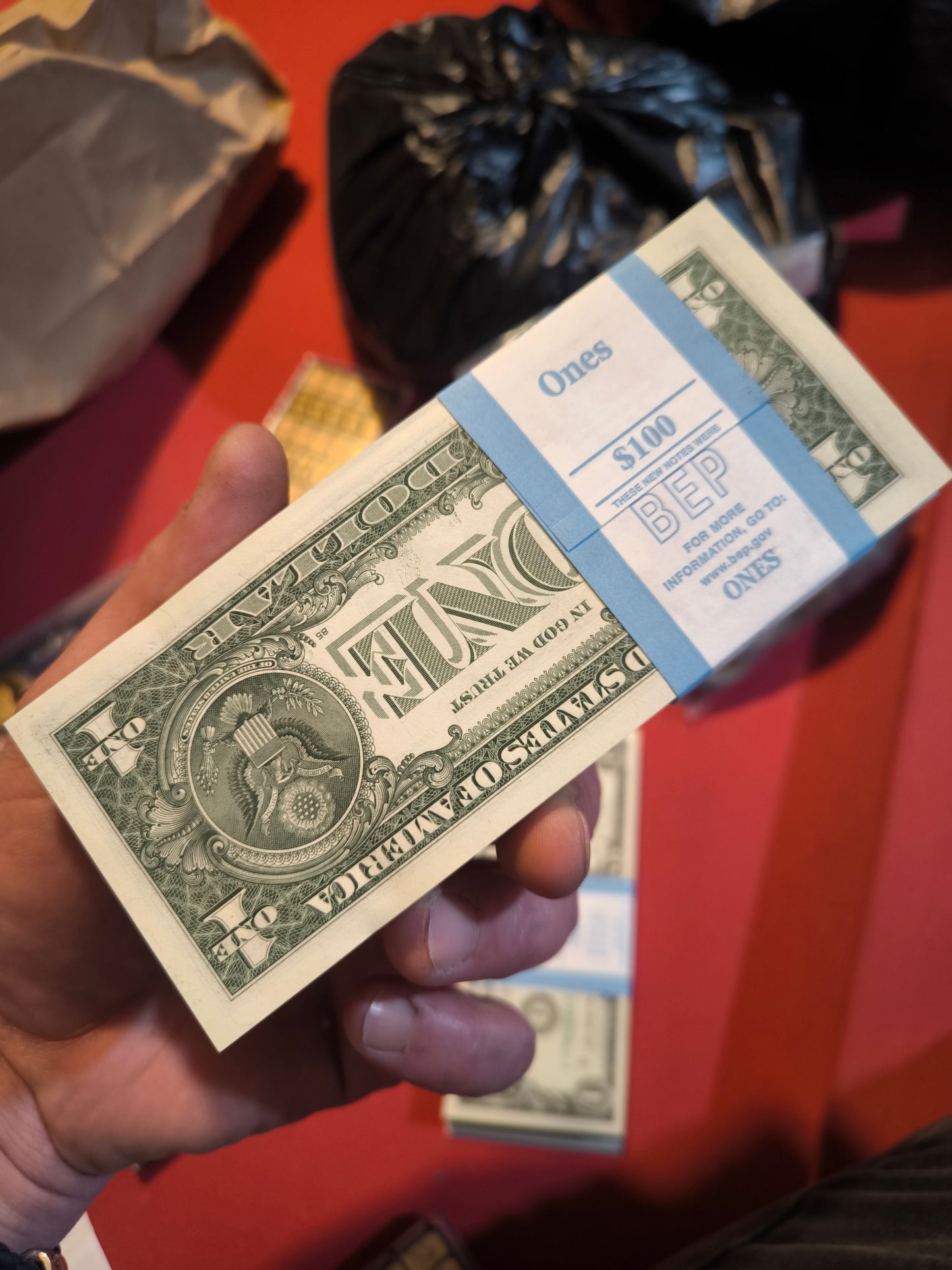 Liasse billet de 1 dollar neuf et scellé