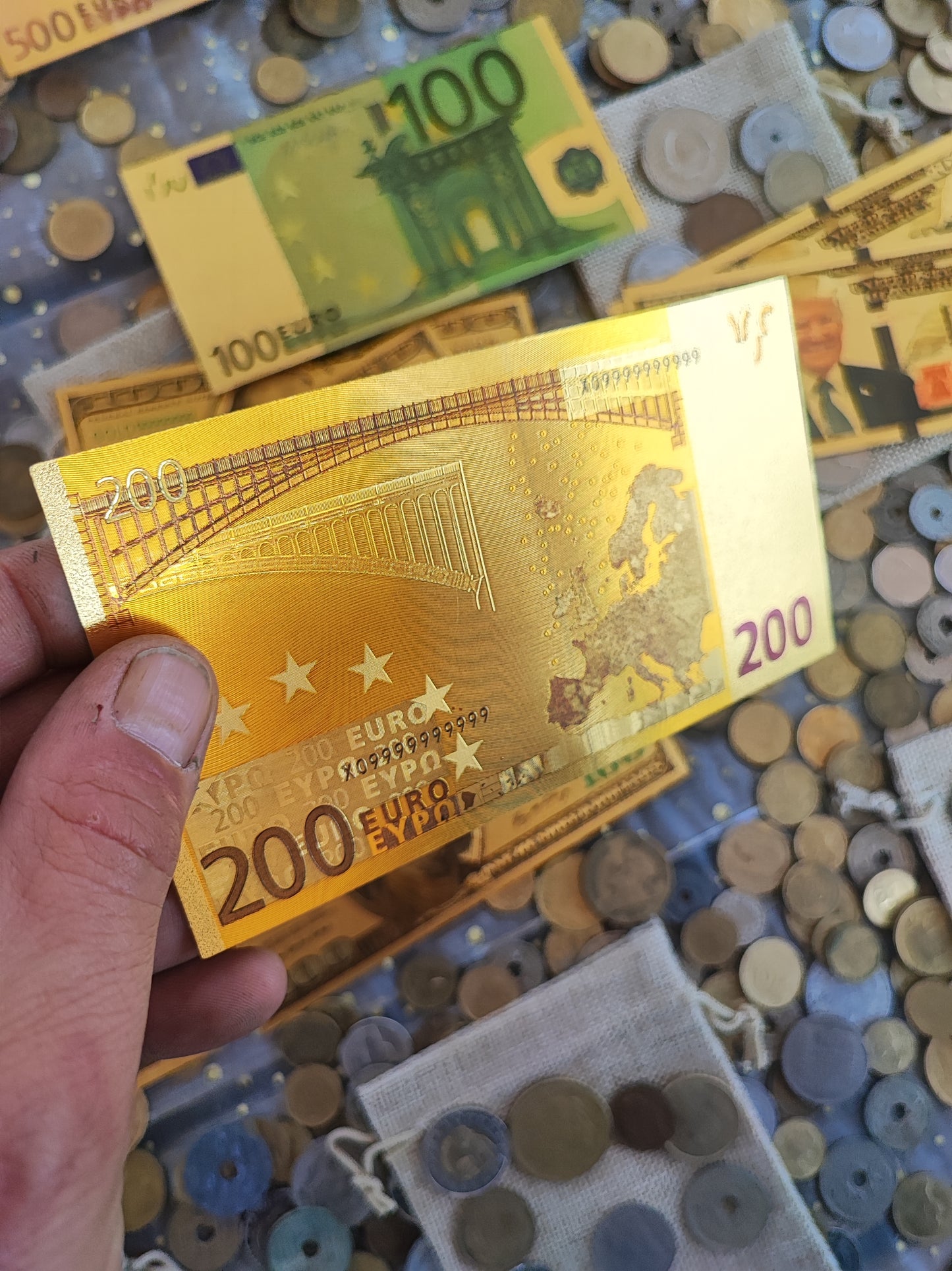 Billet 200 euros gold de collection