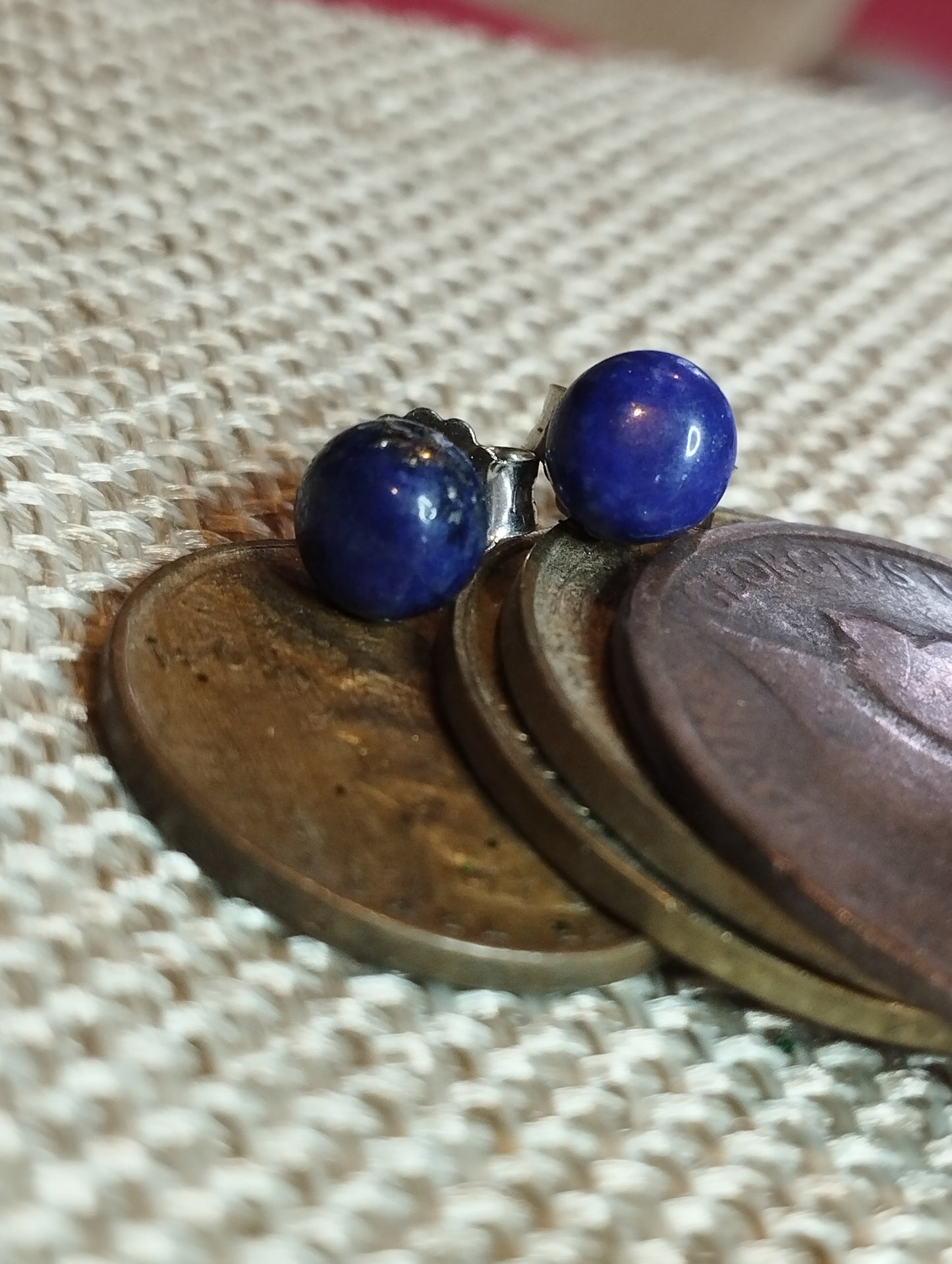 Boucles d'oreilles en argent 925/1000 rhodié et Lapis Lazuli