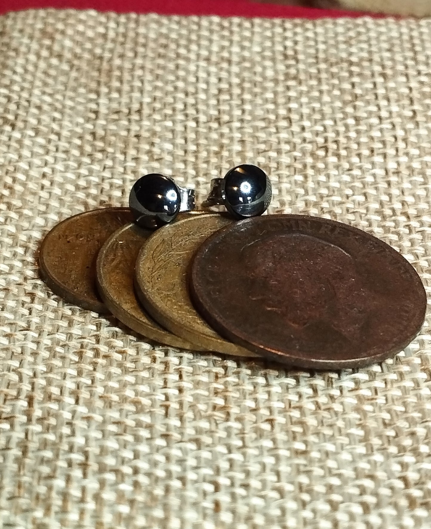 Boucles d'oreilles en argent 925/1000 rhodié et Hématite