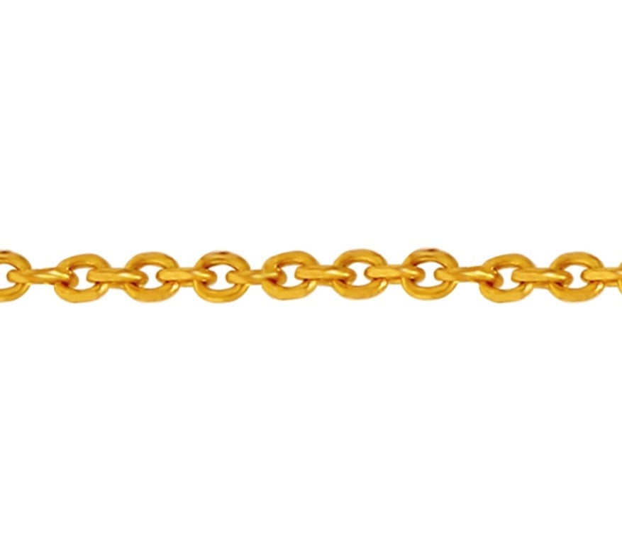 Chaine plaquée or, maille forçat 3 microns 60 cm