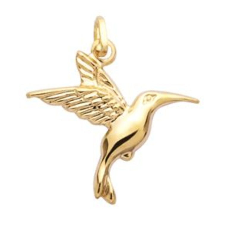 Pendentif colibri 20×19mm 18k